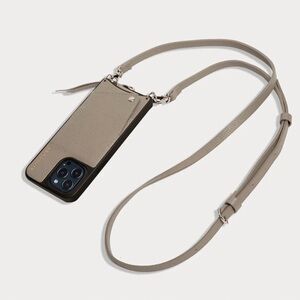 Bandolier EMMA crossbody iPhone 14 Pro Max case in Greige/Silver